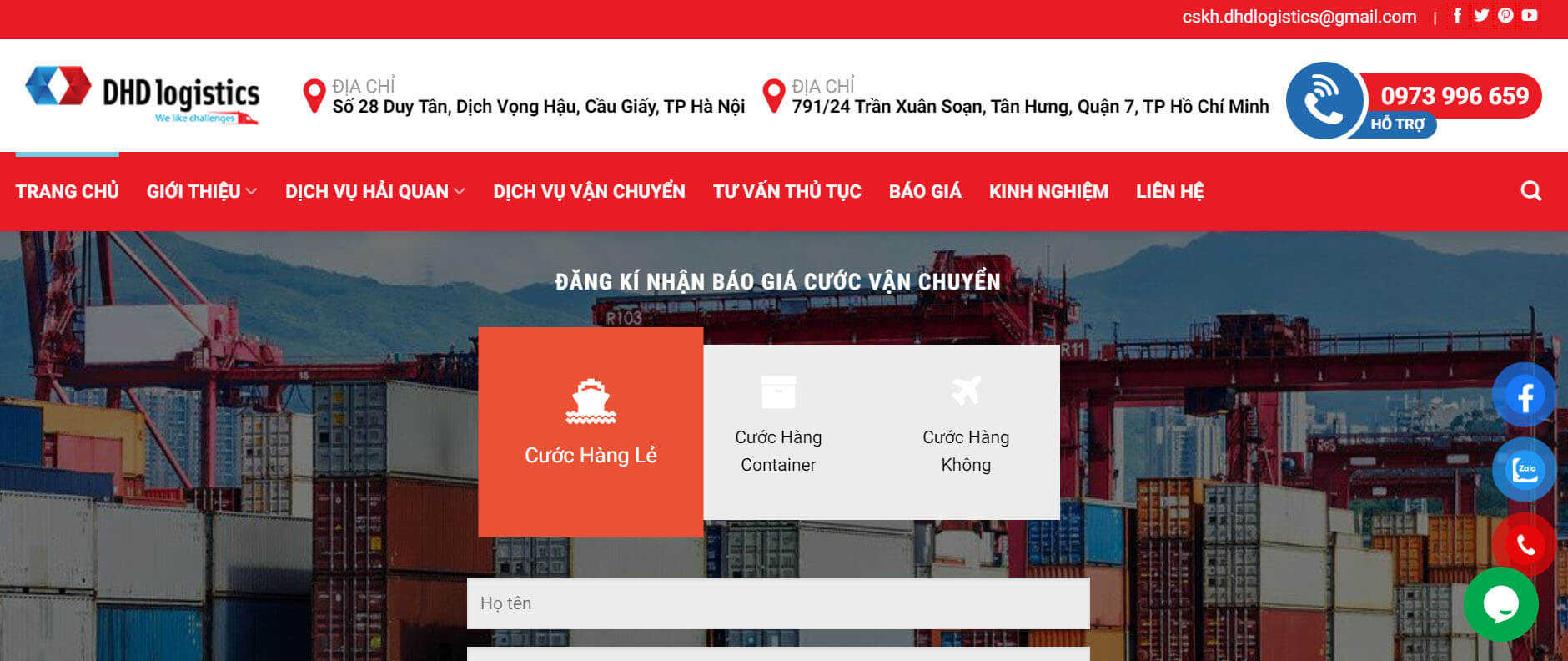 trang chủ dhdlogistics.com